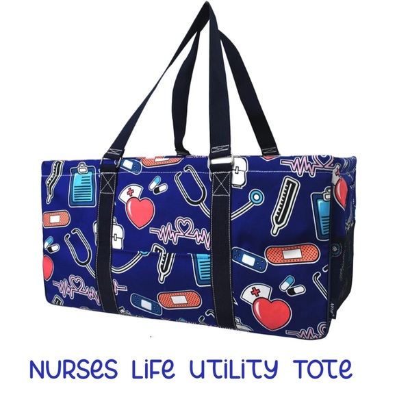 NEW Nurses Life  Utility Tote Bag - BLUE - Picture 1 of 4